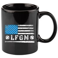 Lfgm American Flag Baseball Fan 11oz C Handle Ceramic Mug