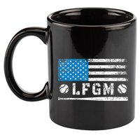 Lfgm American Flag Baseball Fan 11oz C Handle Ceramic Mug