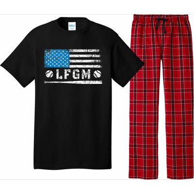 Lfgm American Flag Baseball Fan Pajama Set