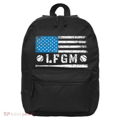 Lfgm American Flag Baseball Fan 16 in Basic Backpack