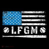 Lfgm American Flag Baseball Fan 16 in Basic Backpack