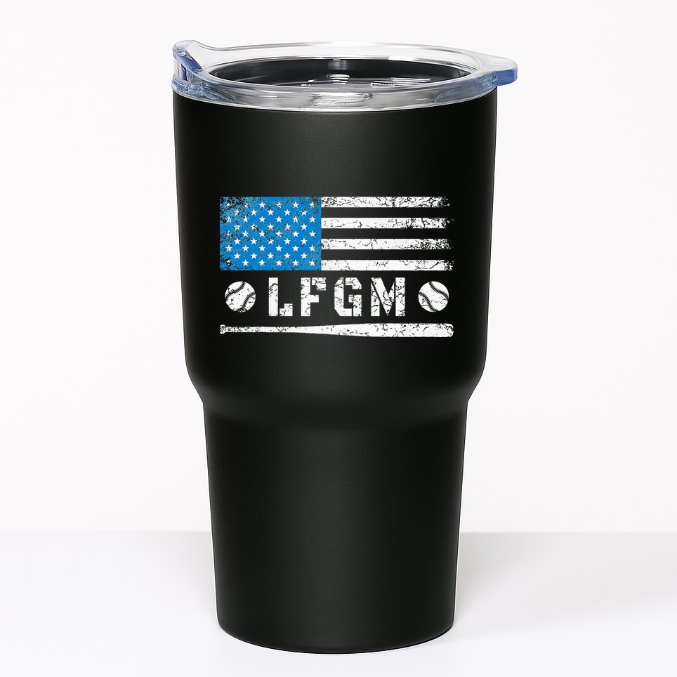 Lfgm American Flag Baseball Fan Tumbler