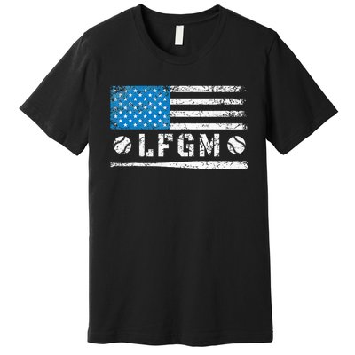 Lfgm American Flag Baseball Fan Premium T-Shirt