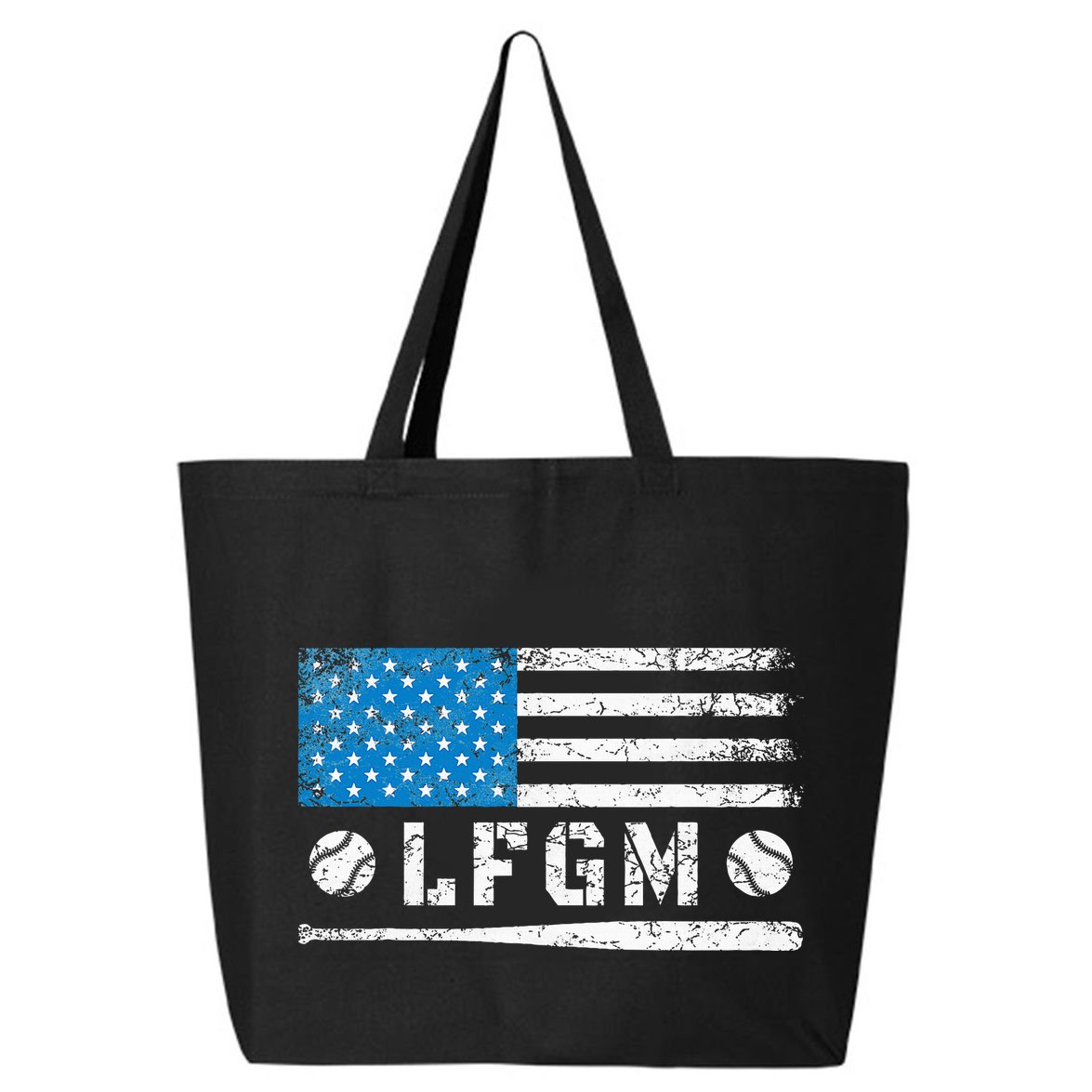 Lfgm American Flag Baseball Fan 25L Jumbo Tote
