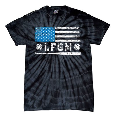 Lfgm American Flag Baseball Fan Tie-Dye T-Shirt