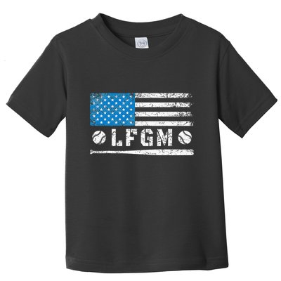 Lfgm American Flag Baseball Fan Toddler T-Shirt
