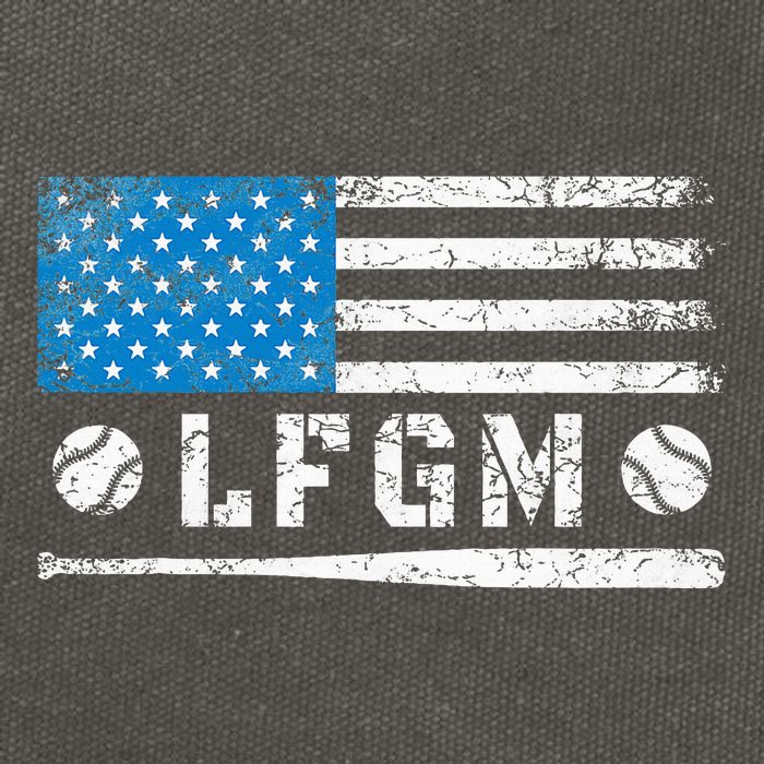 Lfgm American Flag Baseball Fan Cotton Canvas Backpack