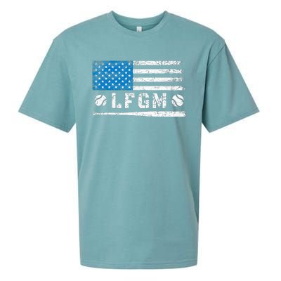 Lfgm American Flag Baseball Fan Sueded Cloud Jersey T-Shirt