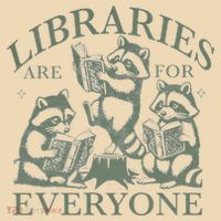Libraries Are For Everyone Racoon Read Banned Book Librarian Drawstring Bag