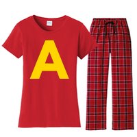 Letter A Funny Chipmunk Group Matching Halloween Costume 2024 Women's Flannel Pajama Set