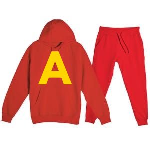 Letter A Funny Chipmunk Group Matching Halloween Costume 2024 Premium Hooded Sweatsuit Set