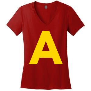 Letter A Funny Chipmunk Group Matching Halloween Costume 2024 Women's V-Neck T-Shirt