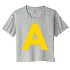 Letter A Funny Chipmunk Group Matching Halloween Costume 2024 Women's Crop Top Tee