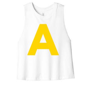 Letter A Funny Chipmunk Group Matching Halloween Costume 2024 Women's Racerback Cropped Tank