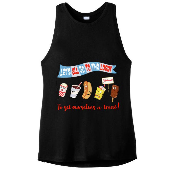 Let’S All Go To The Lobby And Get Ourselves A Treat Retro Ladies PosiCharge Tri-Blend Wicking Tank