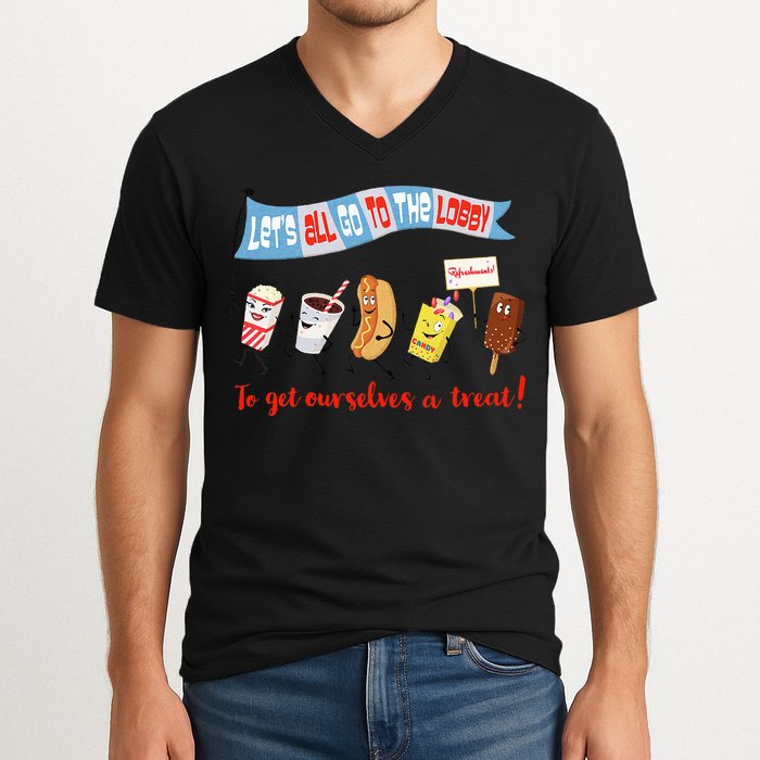 Let’S All Go To The Lobby And Get Ourselves A Treat Retro V-Neck T-Shirt