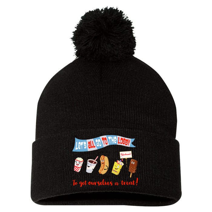 Let’S All Go To The Lobby And Get Ourselves A Treat Retro Pom Pom 12in Knit Beanie