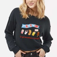 Let’S All Go To The Lobby And Get Ourselves A Treat Retro Cropped Pullover Crew