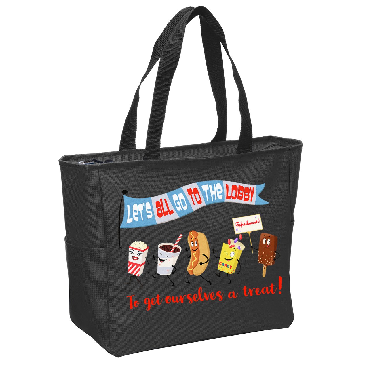 Let’S All Go To The Lobby And Get Ourselves A Treat Retro Zip Tote Bag