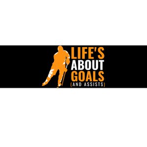 Life's About Goals Ice Hockey For Boys Ice Hockey Bumper Sticker