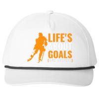 Life's About Goals Ice Hockey For Boys Ice Hockey Snapback Five-Panel Rope Hat