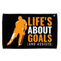 Life's About Goals Ice Hockey For Boys Ice Hockey Grommeted Golf Towel