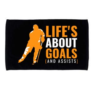 Life's About Goals Ice Hockey For Boys Ice Hockey Microfiber Hand Towel