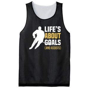 Lifes About Goals And Assists Ice Hockey Player Inspiring Mesh Reversible Basketball Jersey Tank