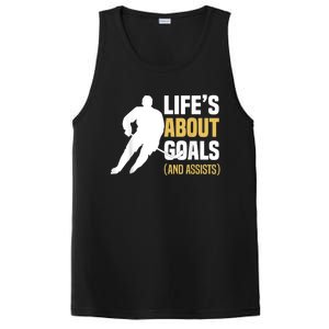 Lifes About Goals And Assists Ice Hockey Player Inspiring PosiCharge Competitor Tank