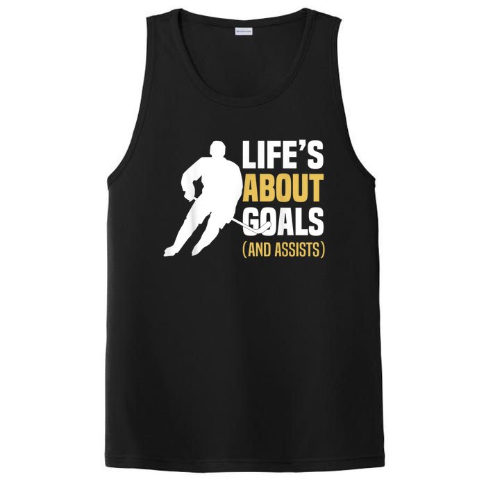 Lifes About Goals And Assists Ice Hockey Player Inspiring PosiCharge Competitor Tank