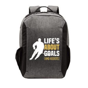 Lifes About Goals And Assists Ice Hockey Player Inspiring Vector Backpack