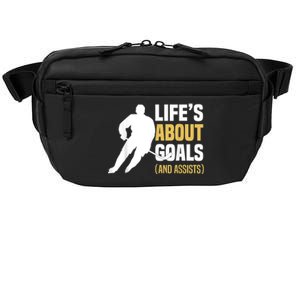 Lifes About Goals And Assists Ice Hockey Player Inspiring Crossbody Pack