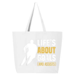 Lifes About Goals And Assists Ice Hockey Player Inspiring 25L Jumbo Tote