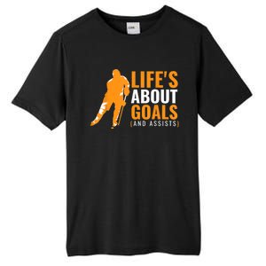 Lifes About Goals Ice Hockey For Boy Ice Hockey Tall Fusion ChromaSoft Performance T-Shirt