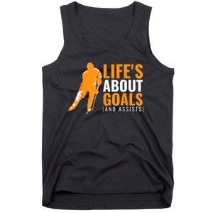 Lifes About Goals Ice Hockey For Boy Ice Hockey Tank Top