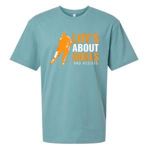 Lifes About Goals Ice Hockey For Boy Ice Hockey Sueded Cloud Jersey T-Shirt