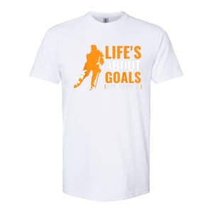 Lifes About Goals Ice Hockey For Boy Ice Hockey Softstyle CVC T-Shirt