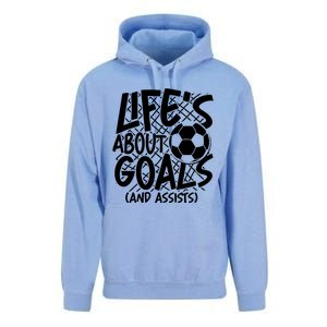 Life About Goals And Assists Unisex Surf Hoodie