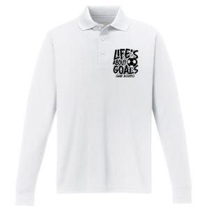 Life About Goals And Assists Performance Long Sleeve Polo