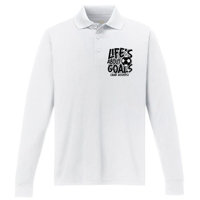 Life About Goals And Assists Performance Long Sleeve Polo