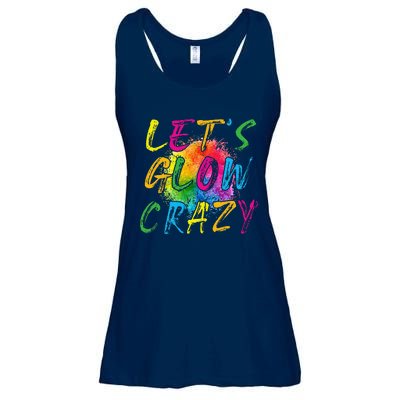 LetS A Glow Crazy Retro Colorful Quote Group Team Tie Dye Ladies Essential Flowy Tank