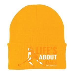 Lifes About Goals Field Hockey For Girl Field Hockey Knit Cap Winter Beanie