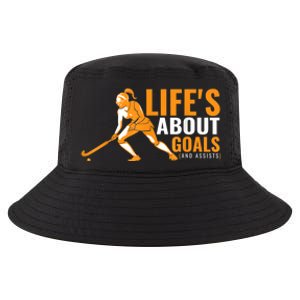 Lifes About Goals Field Hockey For Girl Field Hockey Cool Comfort Performance Bucket Hat