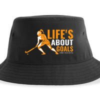 Lifes About Goals Field Hockey For Girl Field Hockey Sustainable Bucket Hat