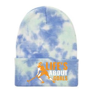 Lifes About Goals Field Hockey For Girl Field Hockey Tie Dye 12in Knit Beanie