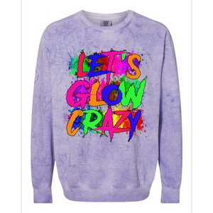 Lets A Glow Crazy Retro Colorful Tie Dye Colorblast Crewneck Sweatshirt