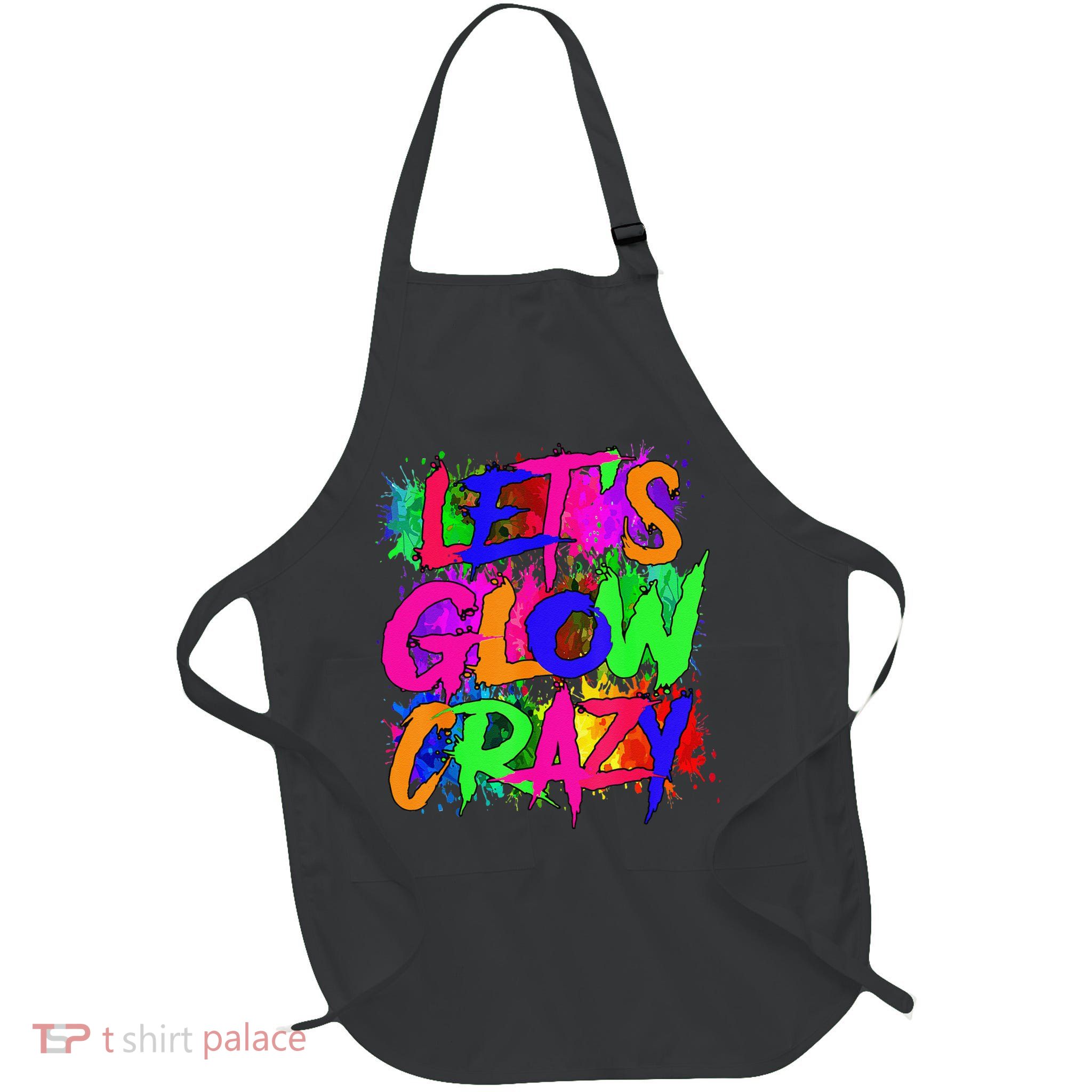 Lets A Glow Crazy Retro Colorful Tie Dye Full-Length Apron With Pockets