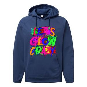 Lets A Glow Crazy Retro Colorful Tie Dye Performance Fleece Hoodie