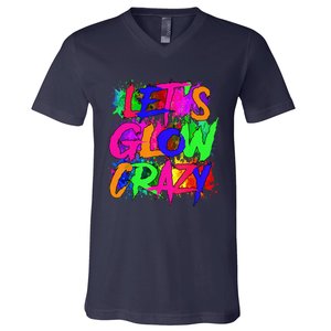 Lets A Glow Crazy Retro Colorful Tie Dye V-Neck T-Shirt