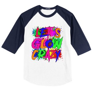 Lets A Glow Crazy Retro Colorful Tie Dye Baseball Sleeve Shirt